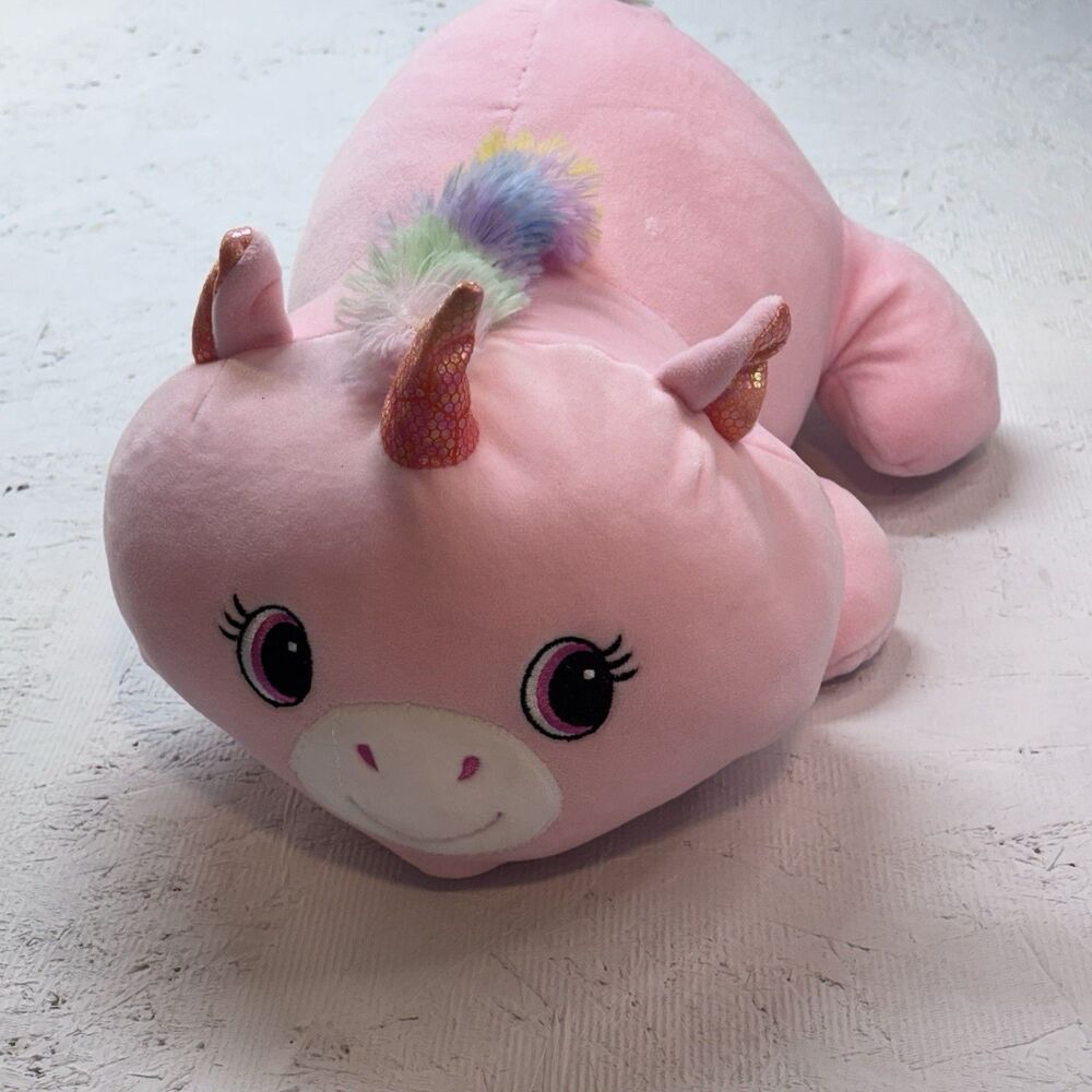 Greenbier International Unicorn Plush pillow Stuffed Animal 15" Pink Comfort Sof